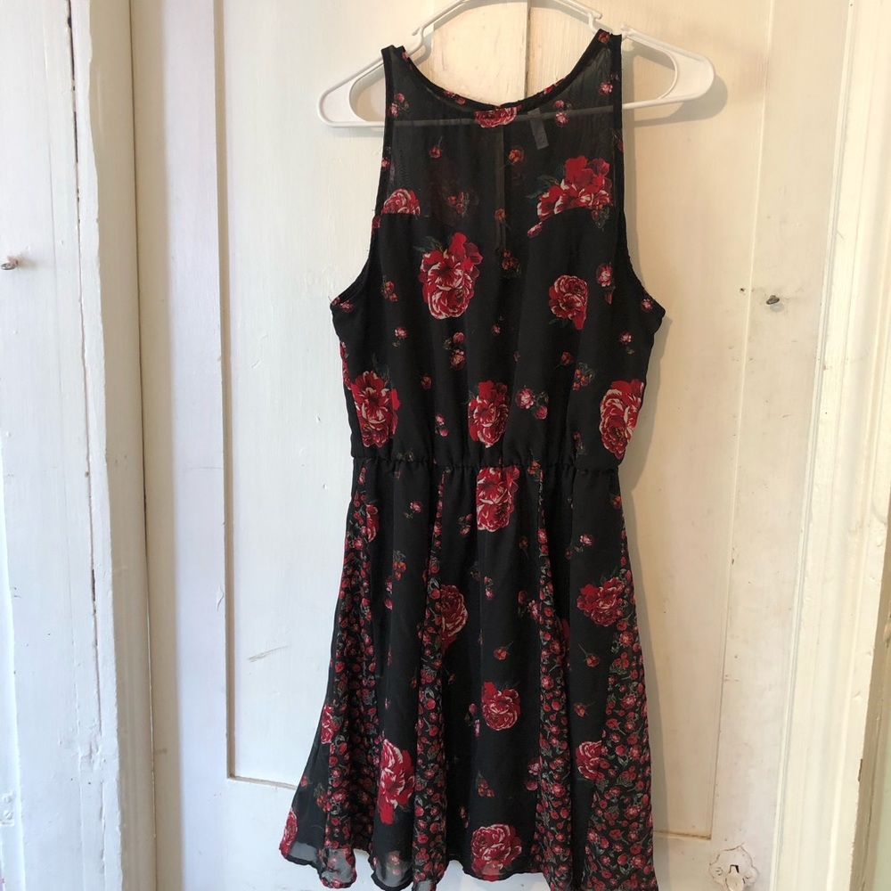 Floral print high neck dress